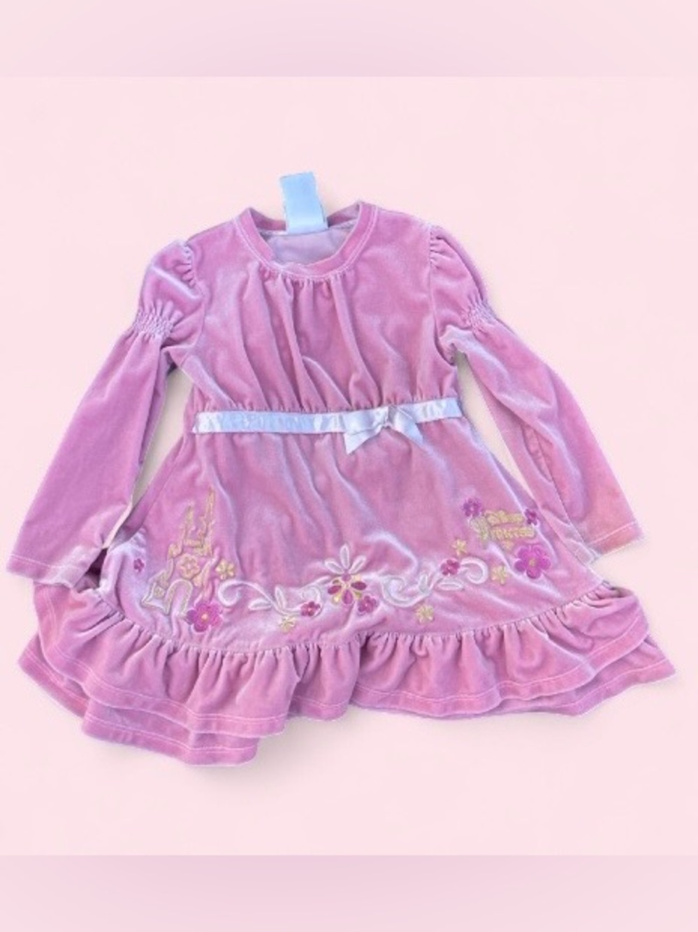 Disney pink velour princess dress Sz XXS